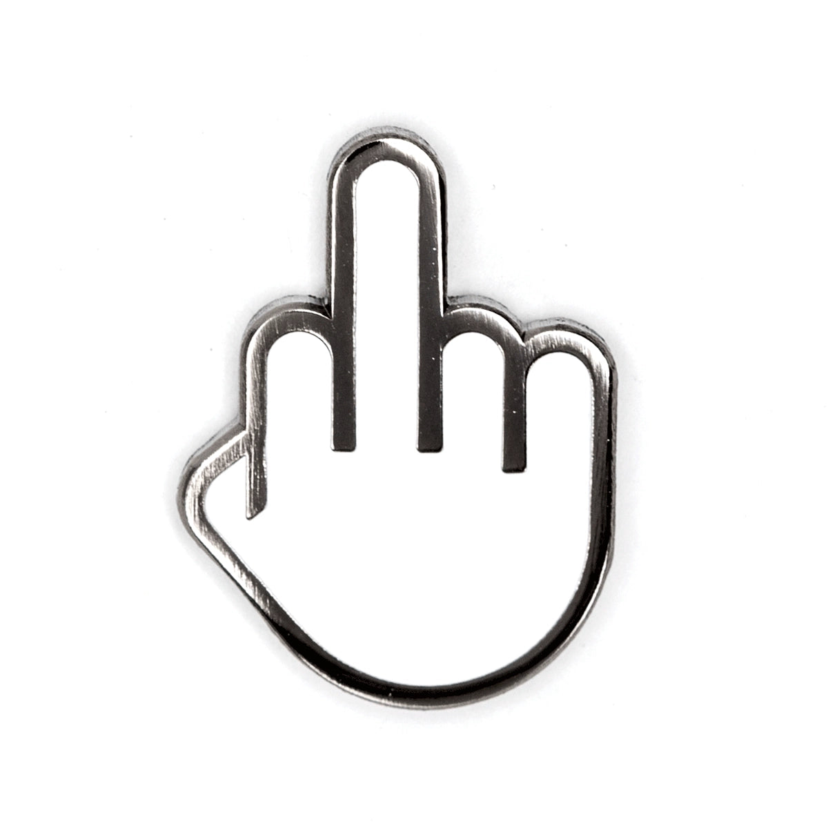 Middle finger enamel pin