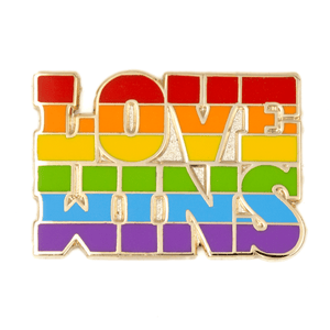 Rainbow Pride love enamel pin