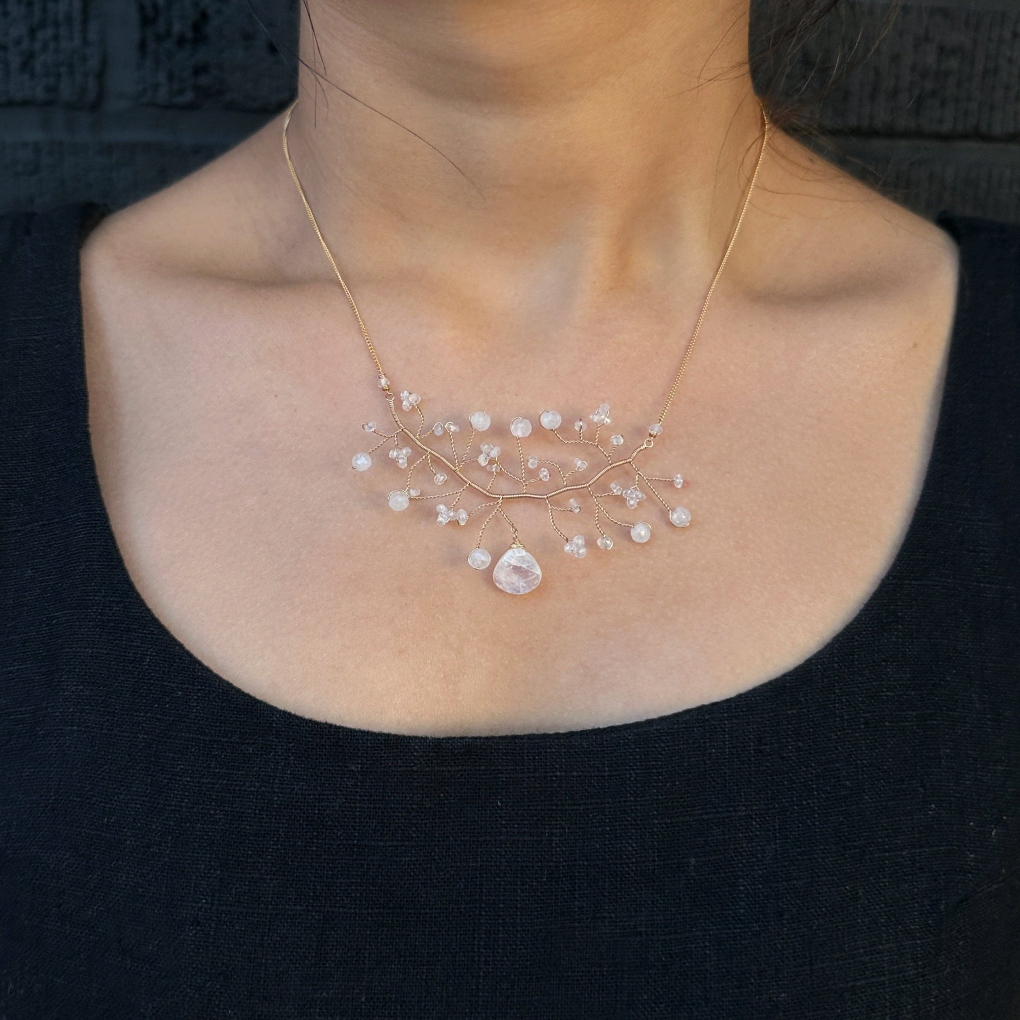 LINA -MOONSTONE BRANCH NECKLACE