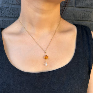 MISHA -CITRINE AND CRYSTAL NECKLACE