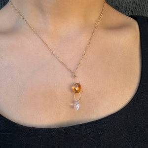 MISHA -CITRINE AND CRYSTAL NECKLACE