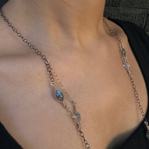 MISHA -LABRADORITE/ BLUE TOPAZ NECKLACE