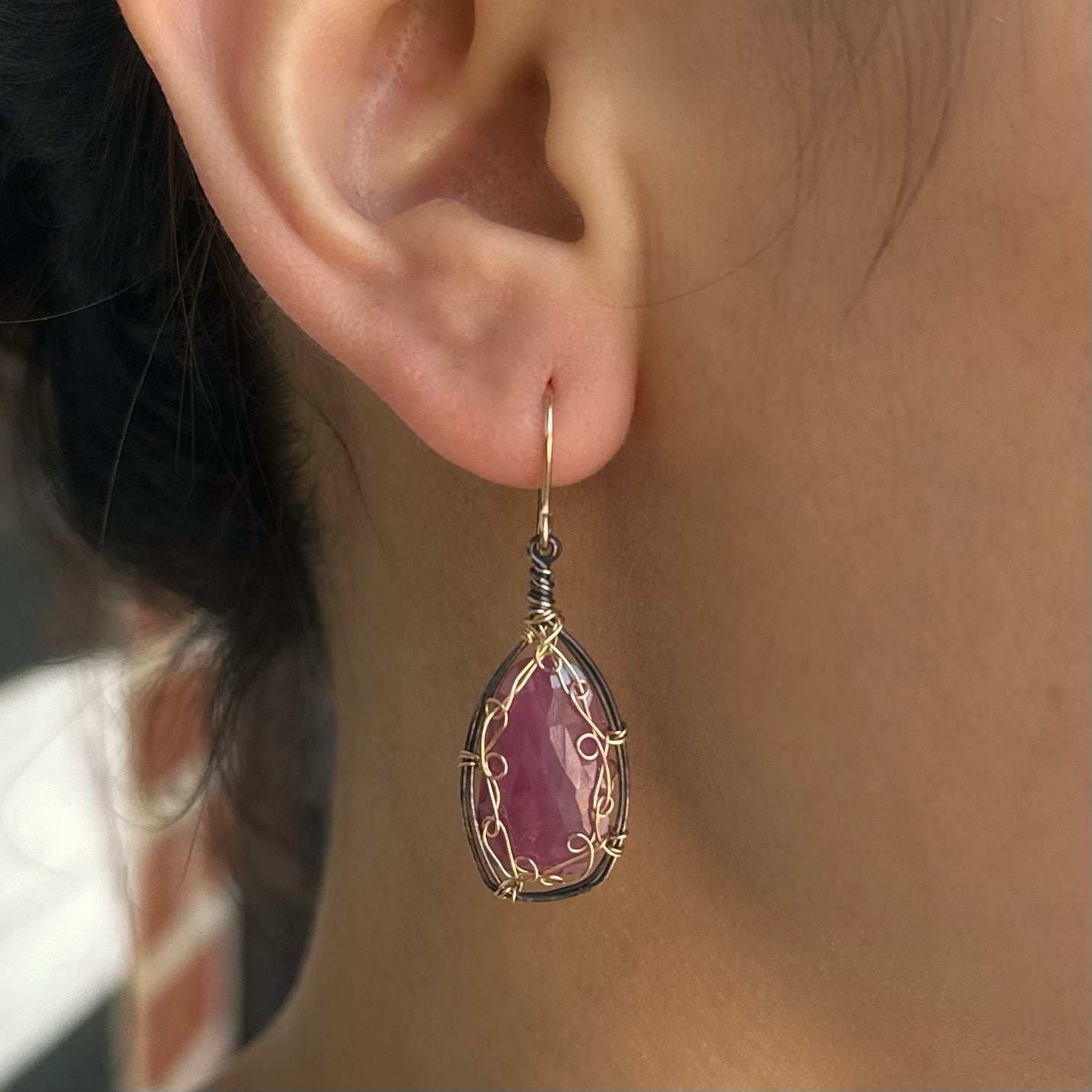 Misha - Pink Sapphire Earrings