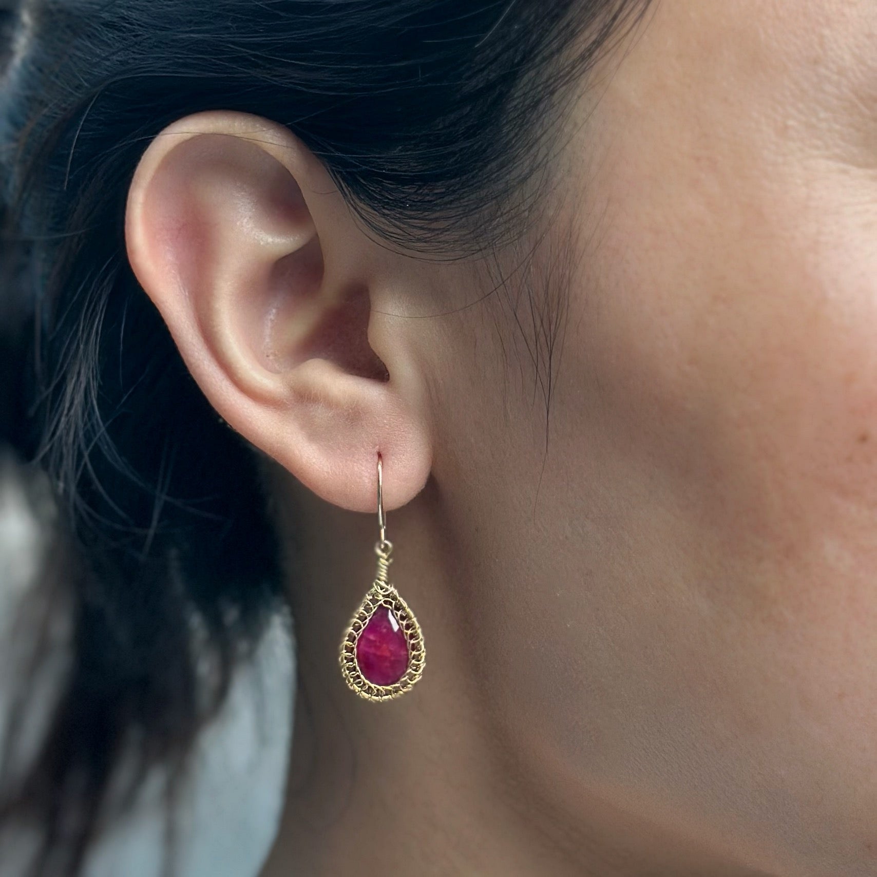 Misha -  Ruby Earrings