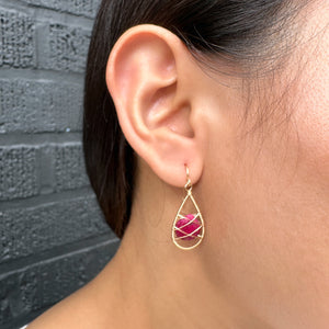 Lina - Wrapped Ruby earrings