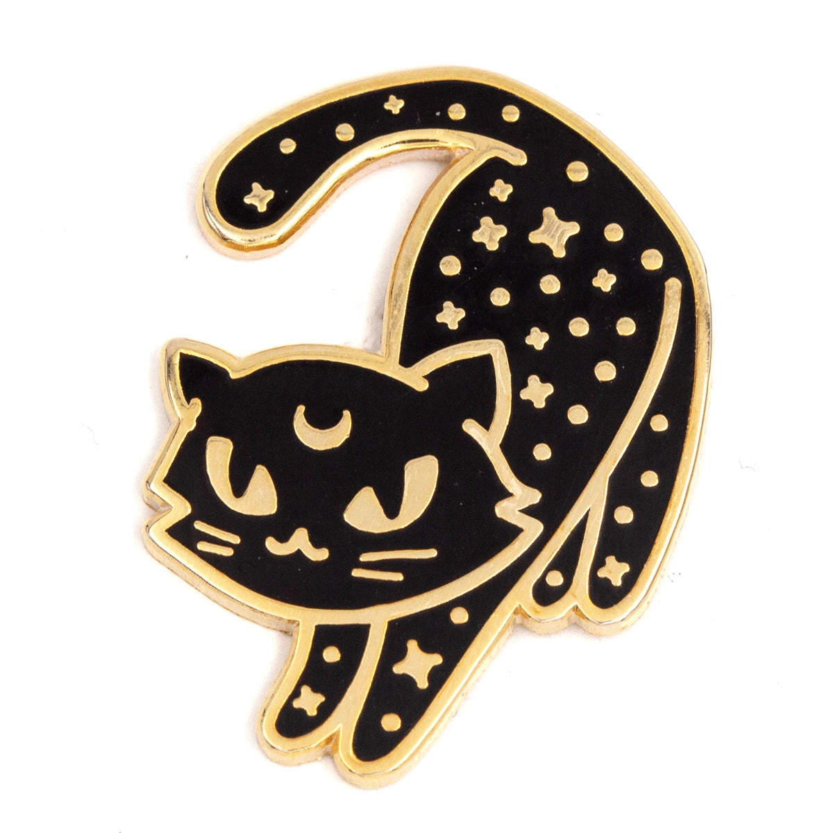 Celestial Lunar cat enamel pin