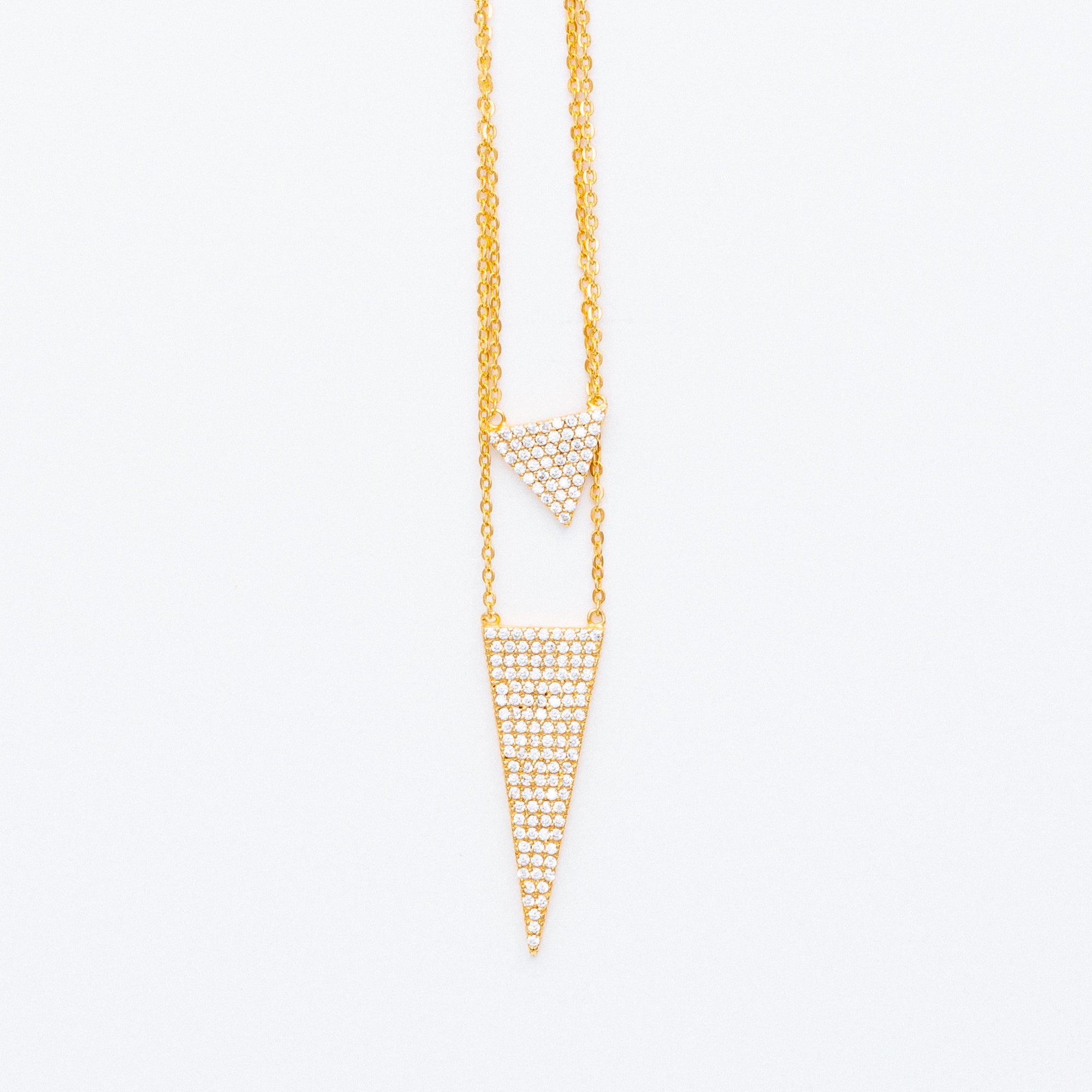 NSC - Double Pave Triangle Necklace