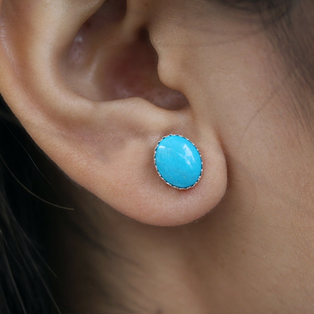 Dainty Pearl and Turquoise Studs ER 504