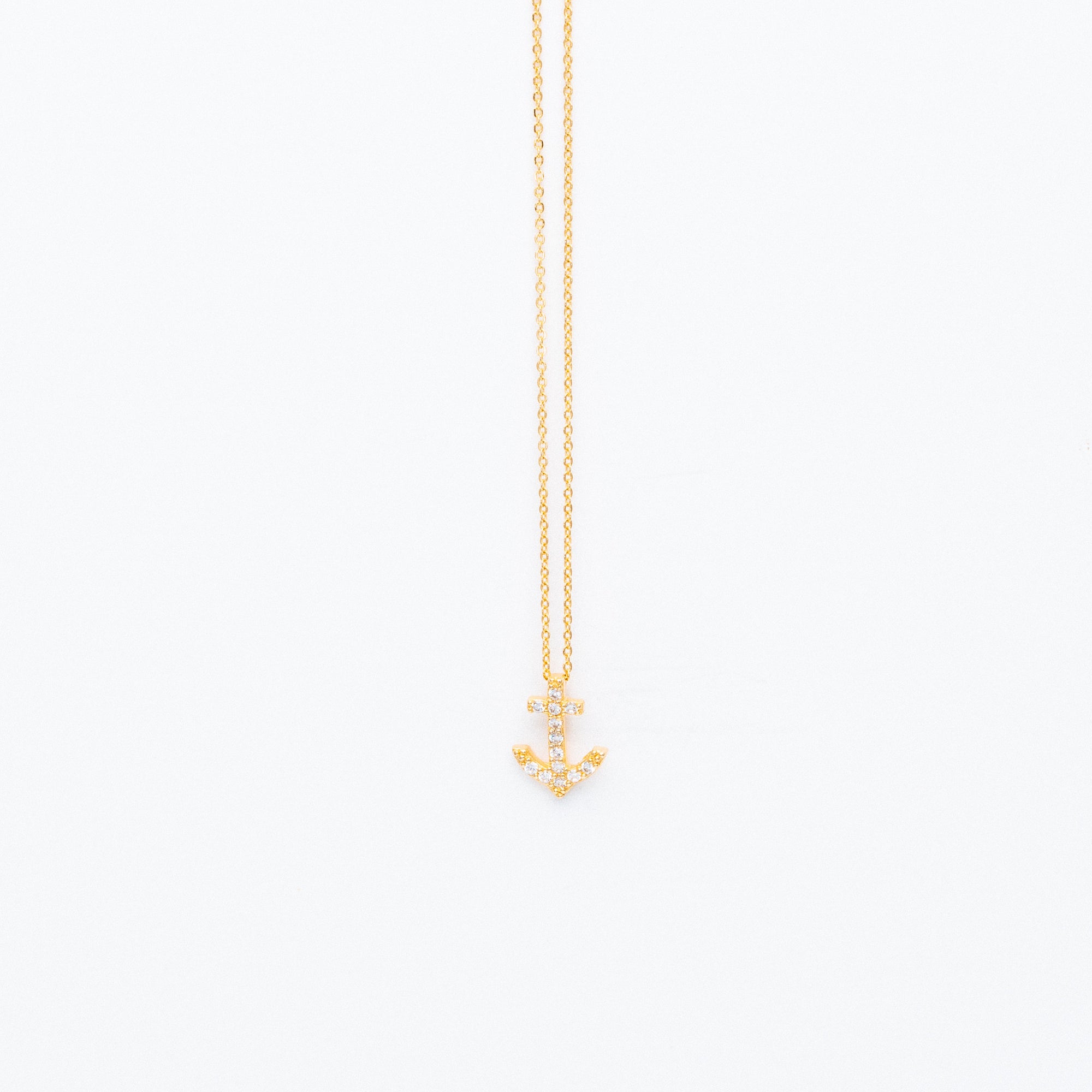 NSC - Anchor CZ Necklace in Gold Plated