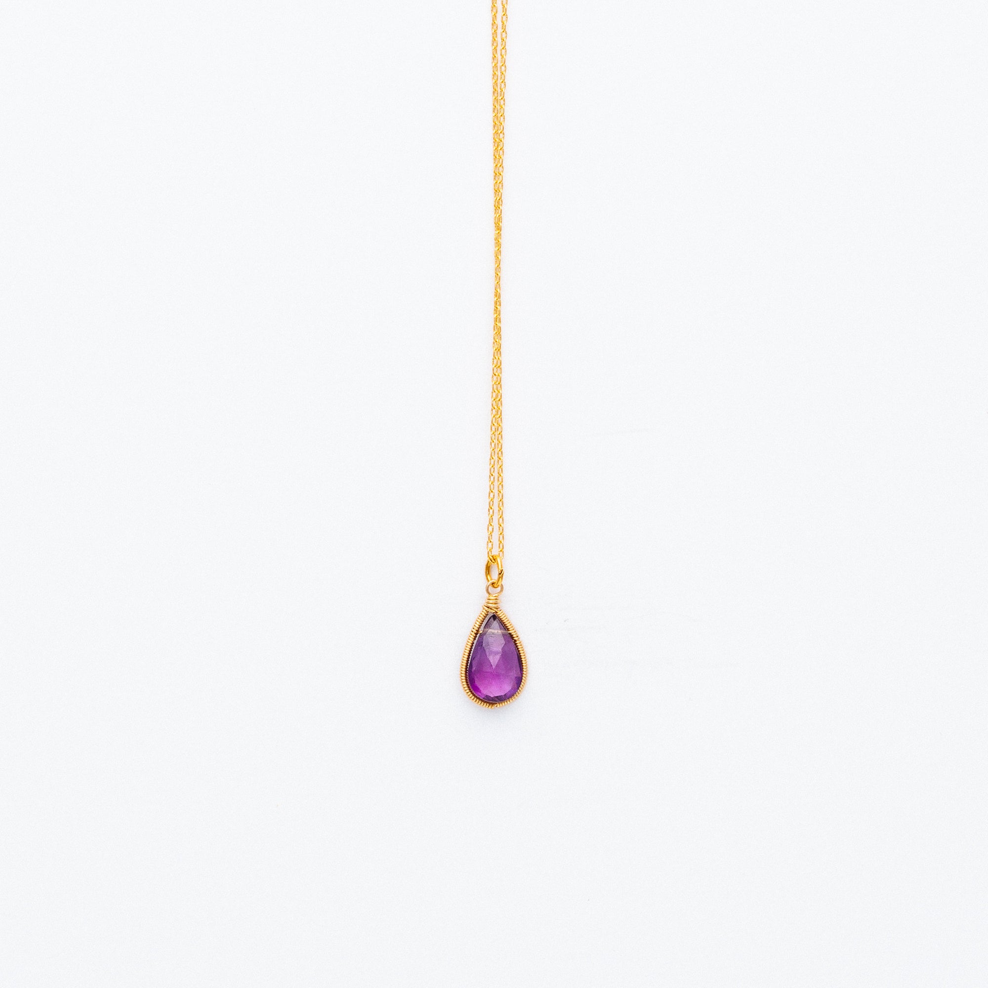 Lina - Amethyst Drop Necklace